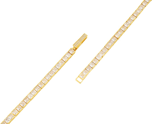 3MM Square Tennis Bracelet with Micro Pave Clasp