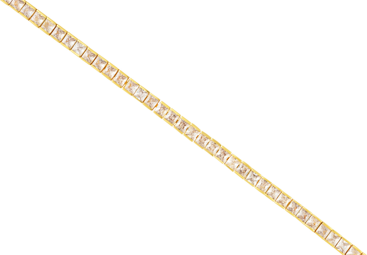 3MM Square Tennis Bracelet with Micro Pave Clasp