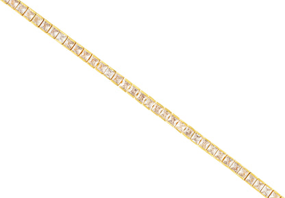 3MM Square Tennis Bracelet with Micro Pave Clasp